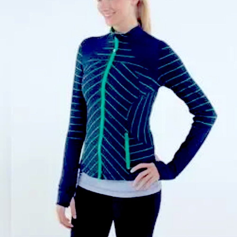Lululemon Forme Slalom Jacket Cuffins Stripe Size 12